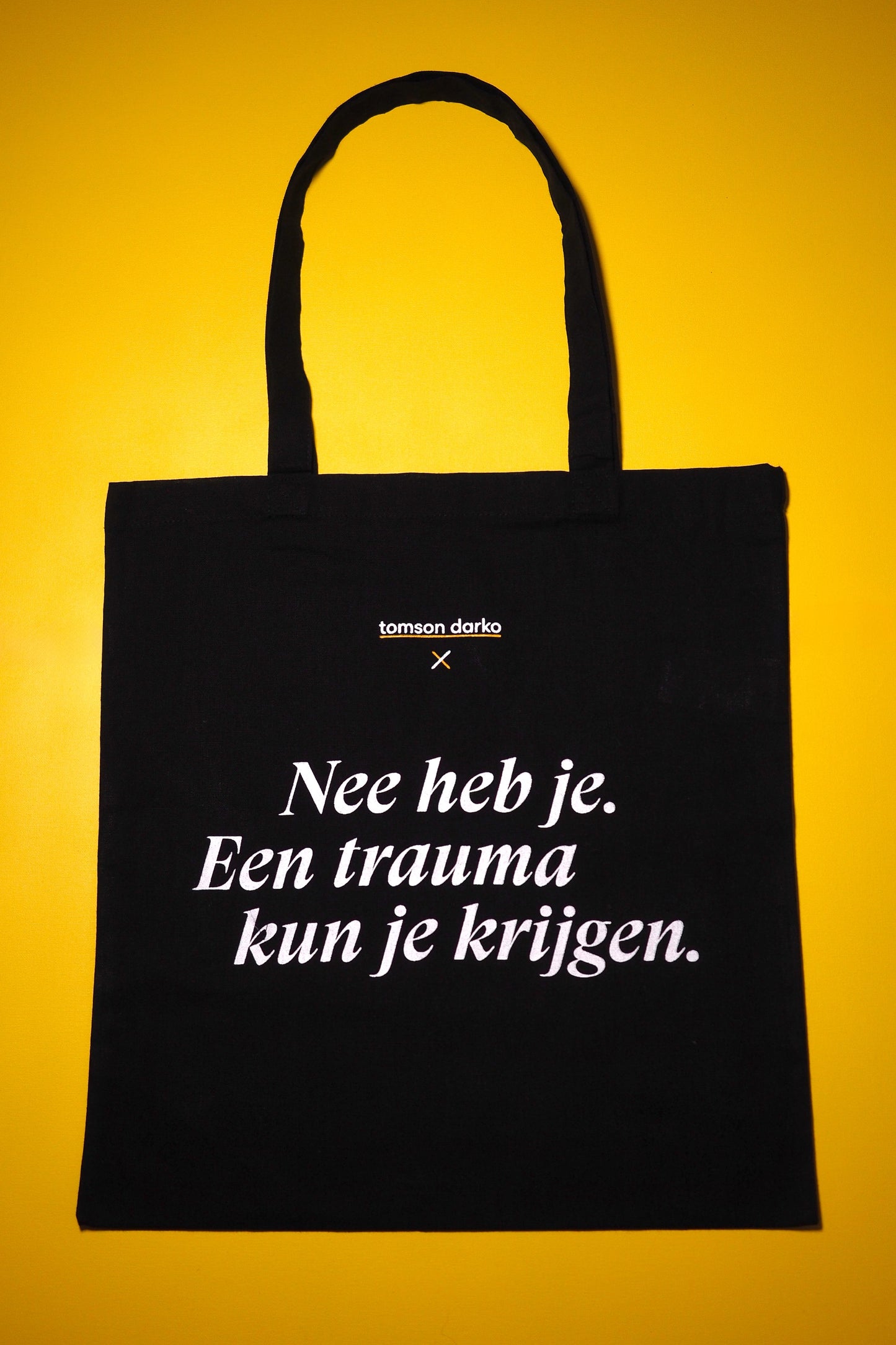 Katoenen tas Nee heb je. Trauma kun je krijgen