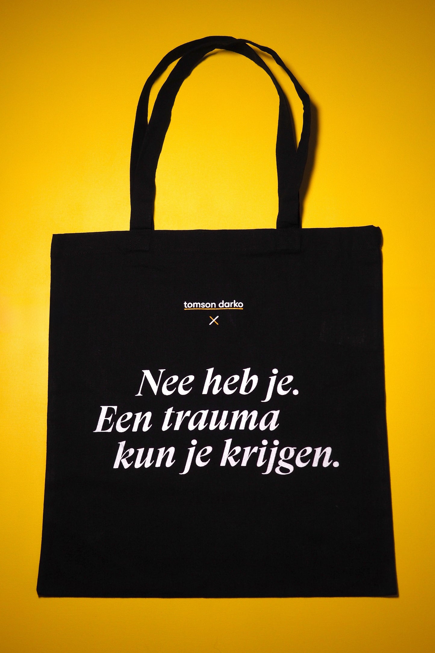 Katoenen tas Nee heb je. Trauma kun je krijgen
