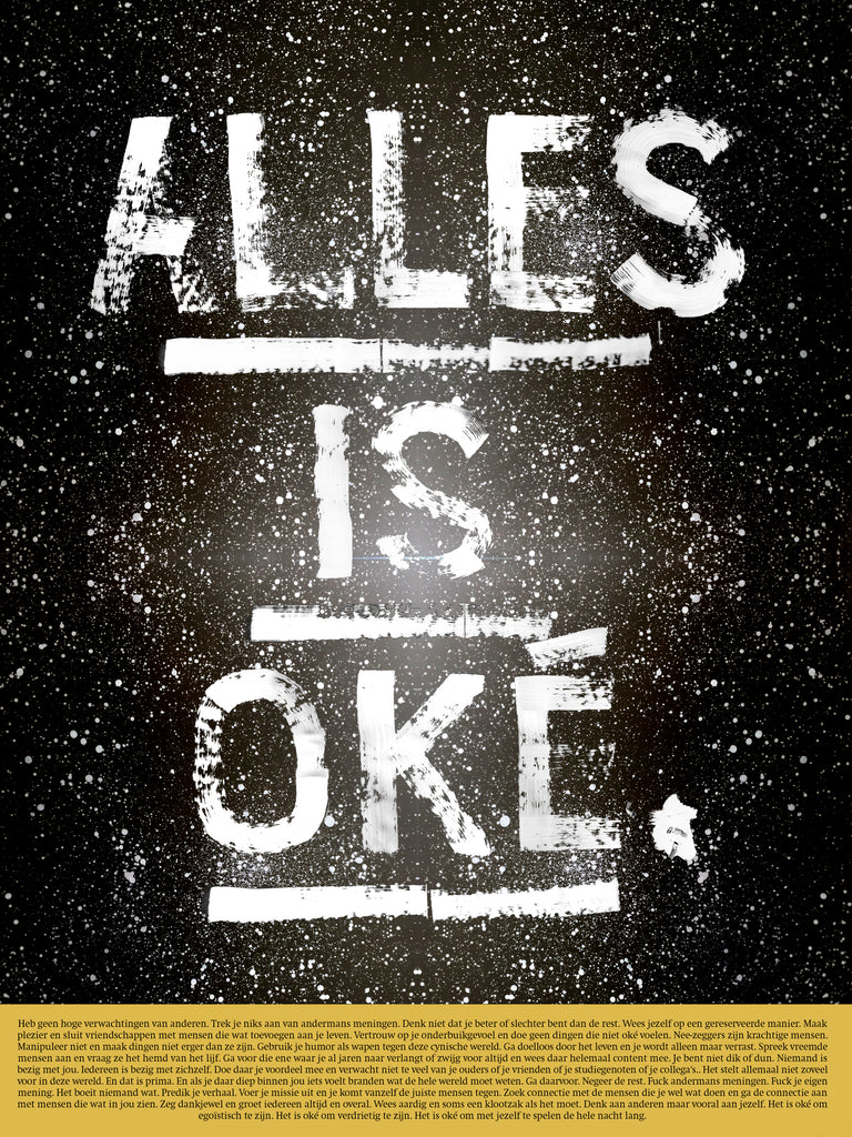 Poster alles is oké (charlies manifesto) A2 formaat